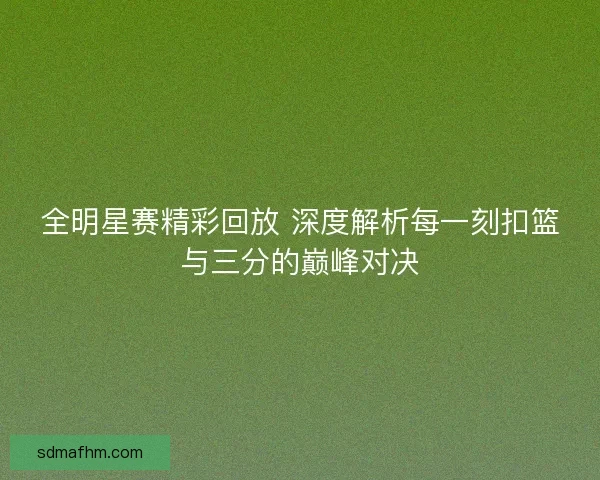 全明星赛精彩回放 深度解析每一刻扣篮与三分的巅峰对决