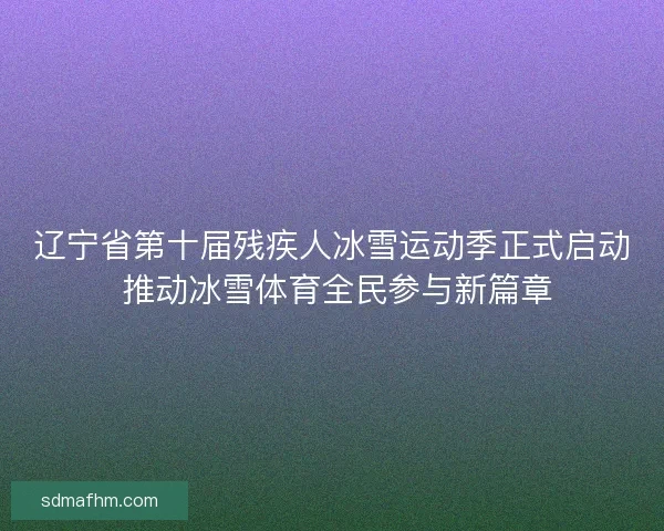 辽宁省第十届残疾人冰雪运动季正式启动 推动冰雪体育全民参与新篇章